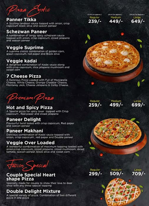 Menu at The Fusion Pizza, Ahmedabad, Shop 52 B