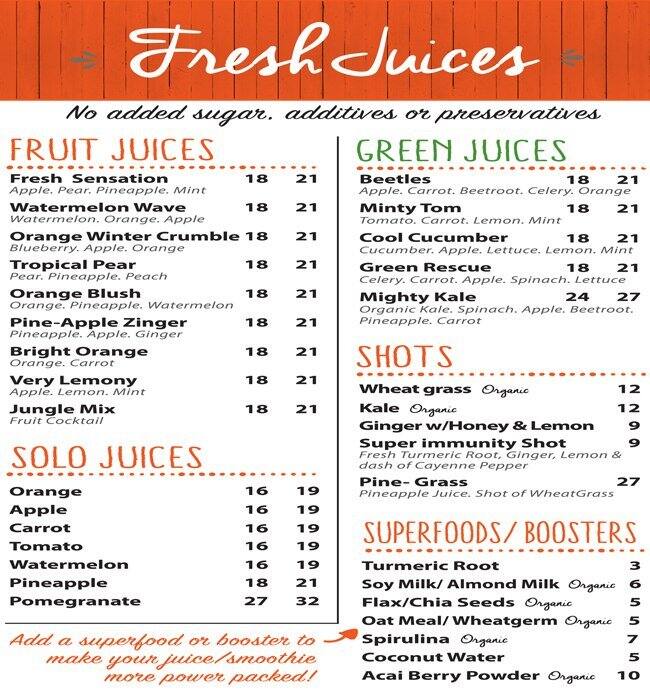 Jungle Juice Menu, Menu for Jungle Juice, Al Quoz, Dubai Zomato