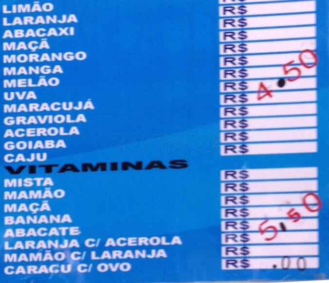 Bar e Lanchonete Oba Oba cardápio