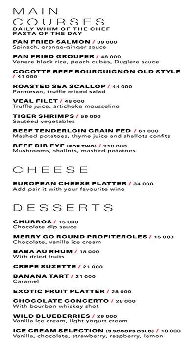 Merry Go Round menu