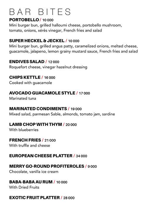 Merry Go Round menu