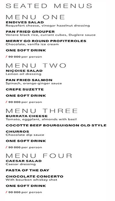 Merry Go Round menu