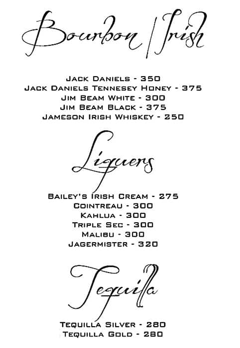 Asia 21 menu