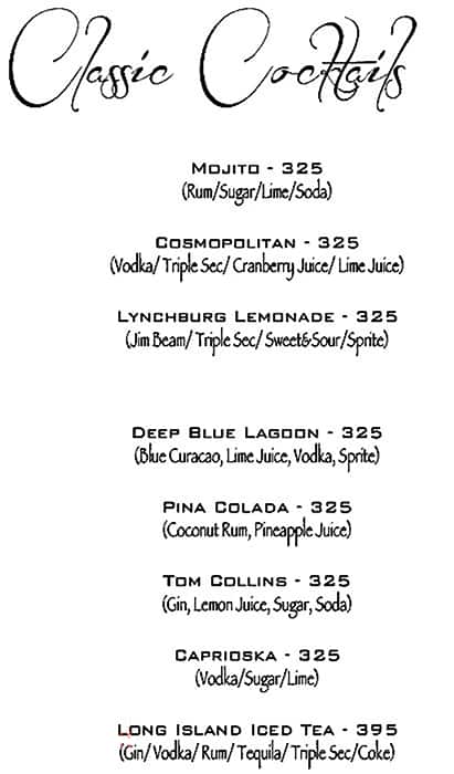 Asia 21 menu