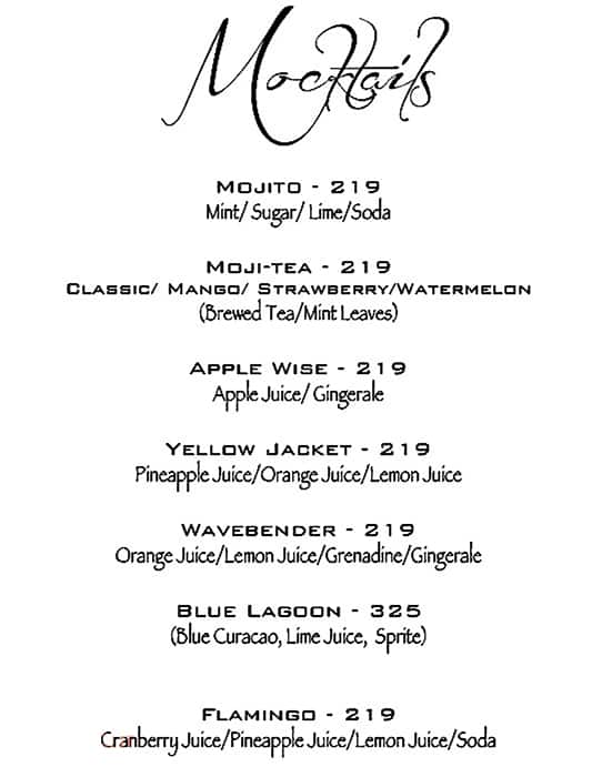 Asia 21 menu