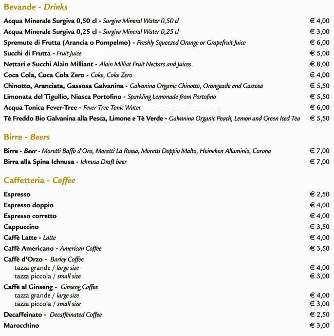 Menu di Obicà Mozzarella Bar - Brera 