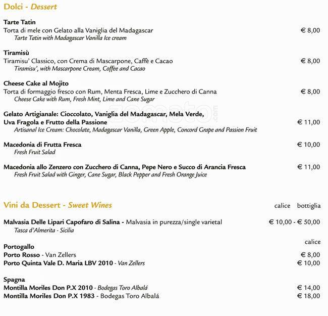 Menu di Obicà Mozzarella Bar - Brera 