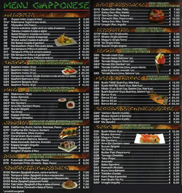 Menu di New Tokyo 