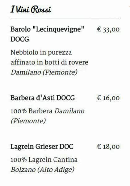 Scaramouche menu