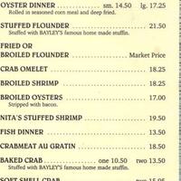 Bayley S Seafood Restaurant Menu Bayley S Seafood Restaurant Menu