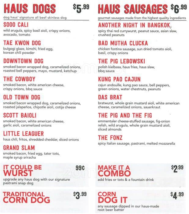 Menu At Dog Haus Restaurant Centennial E Arapahoe Rd