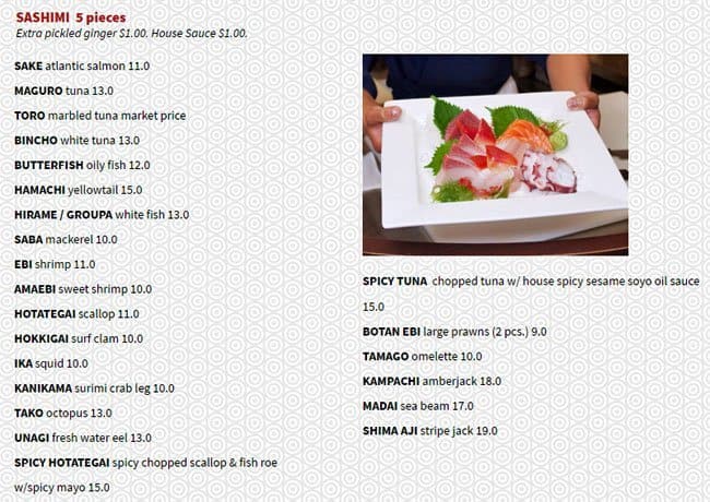 Fune menu