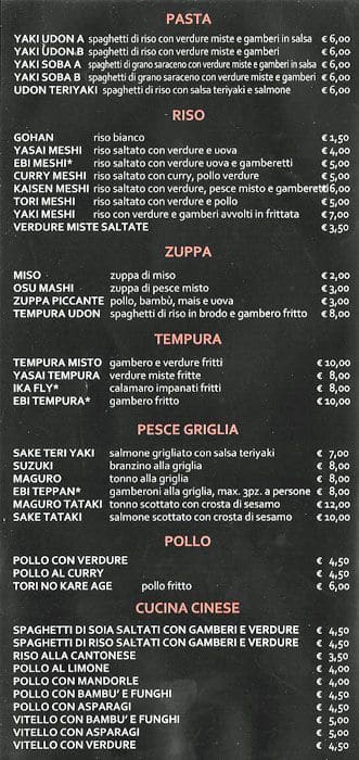 Menu di Japanese iki Restaurant 