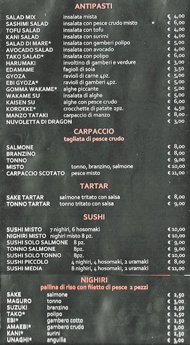 Menu di Japanese iki Restaurant 