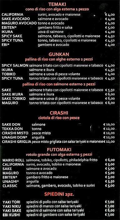 Menu di Japanese iki Restaurant 