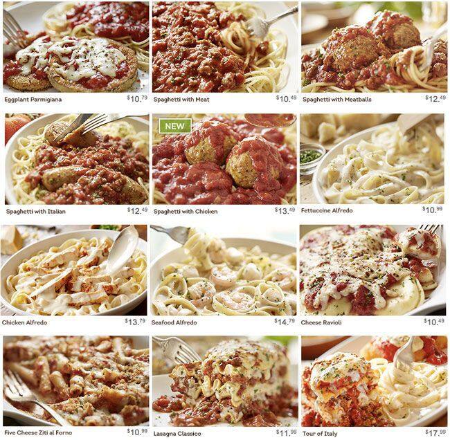 Olive Garden Italian Restaurant Menu