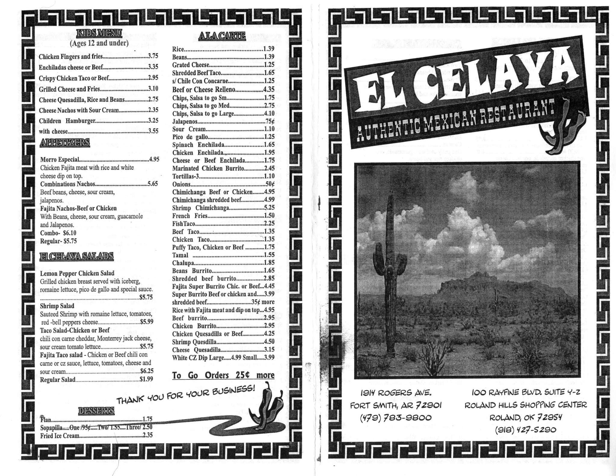 El Celaya Menu,Menú para El Celaya, Roland, Roland Urbanspoon/Zomato