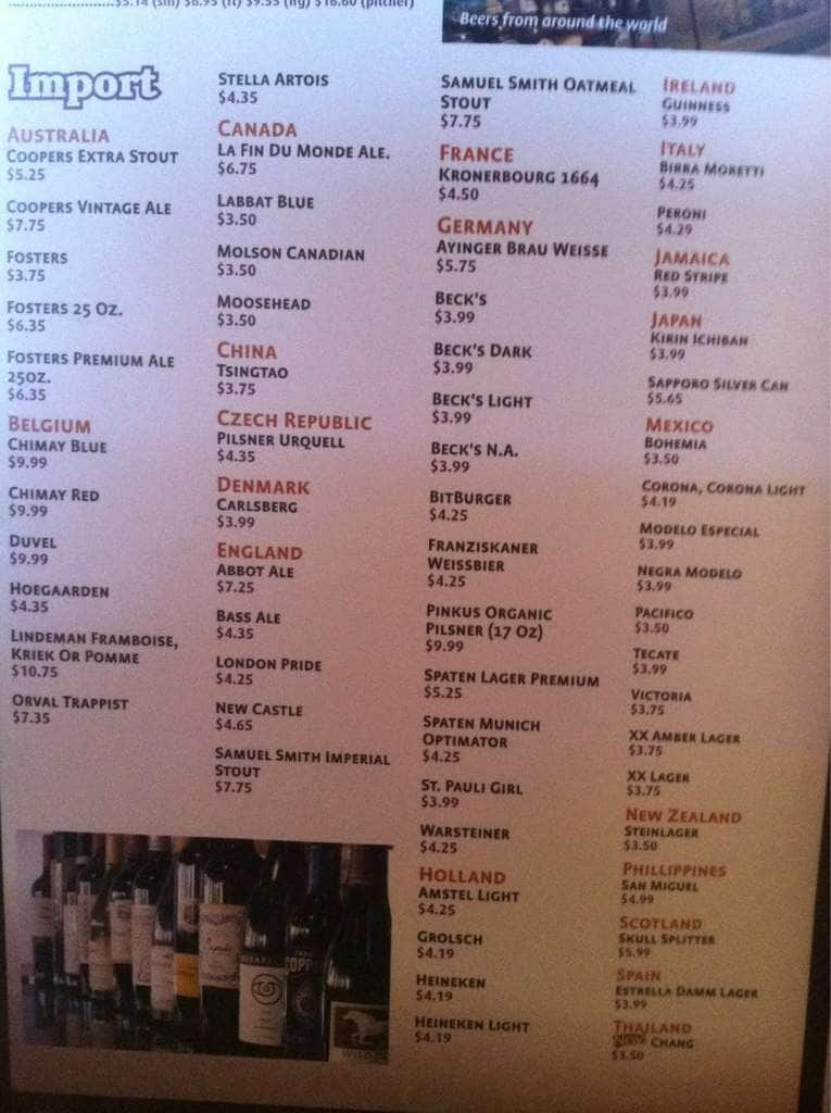Menu at Burgers & Beer pub & bar, Yuma, 321 W 20th St