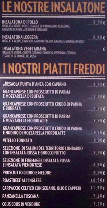 Menu di Bistrot Milano Duomo 