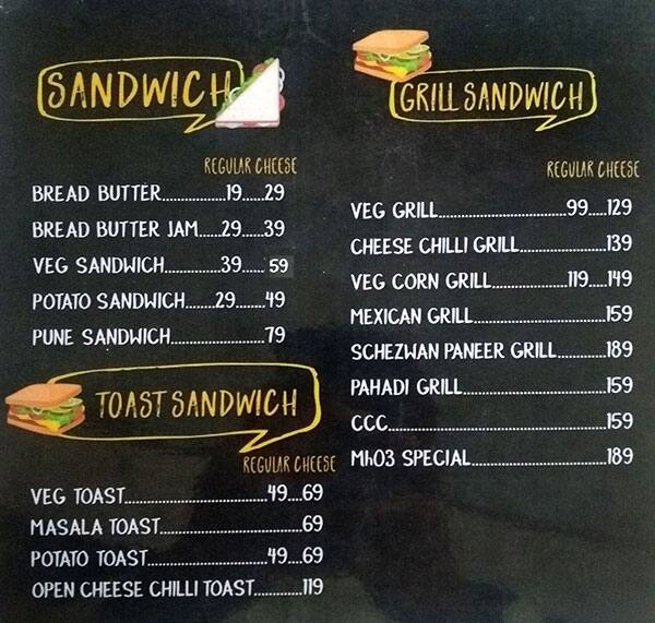 Cafe Mh03 Menu Menu For Cafe Mh03 Mulund West Mumbai