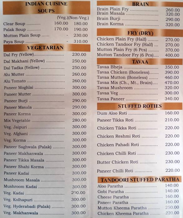 Lucky Biryani menu