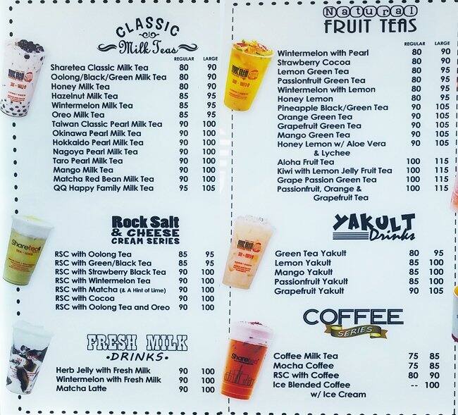 Sharetea Menu, Menu for Sharetea, Little Baguio, San Juan City Zomato