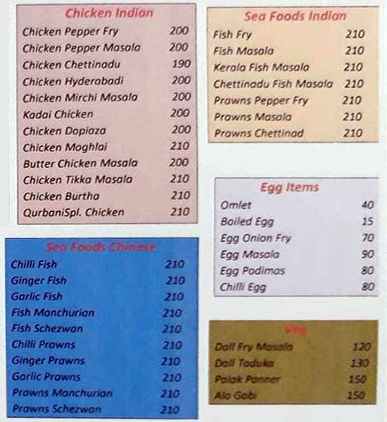 Qurbani Briyani Multicuisine Restaurant menu