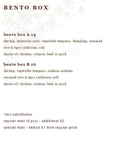 Menu at Ninki Sushi and Sake Lounge restaurant, Toronto