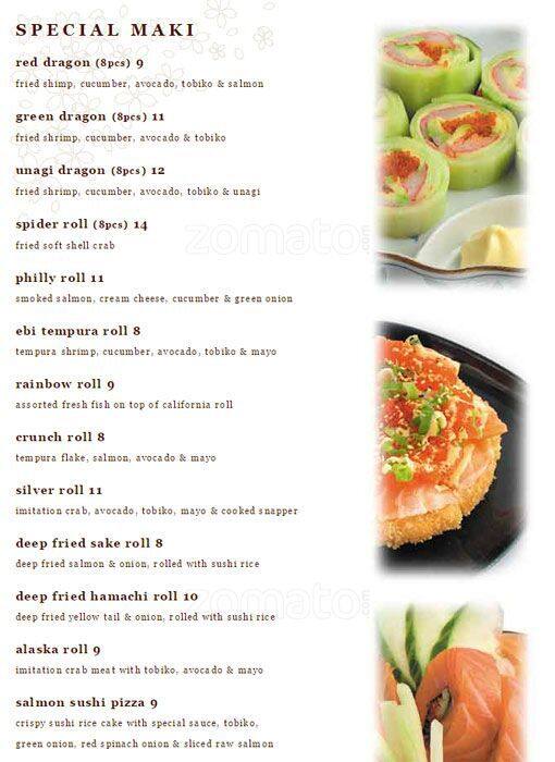 Menu at Ninki Sushi and Sake Lounge restaurant, Toronto
