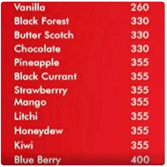 Monica Bakers And Fast Food menu