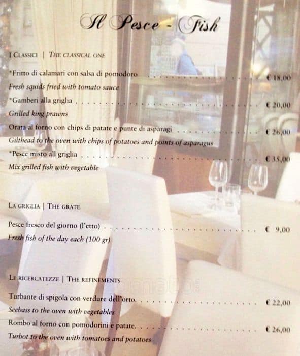 Menu di Conte di Galluccio 