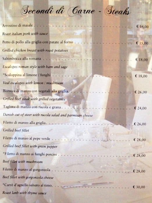 Menu di Conte di Galluccio 