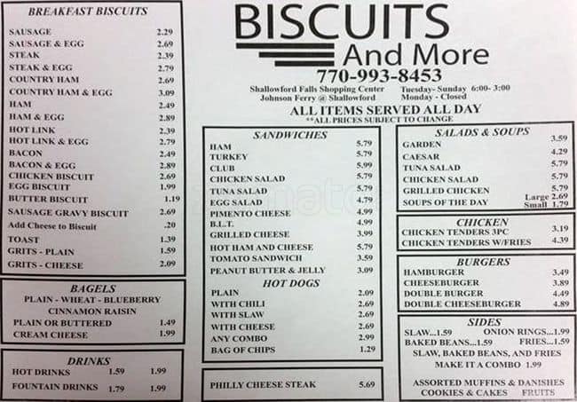 big biscuit menu