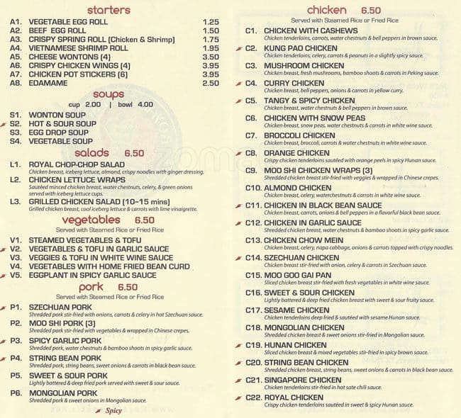 chopstix chinese restaurant menu