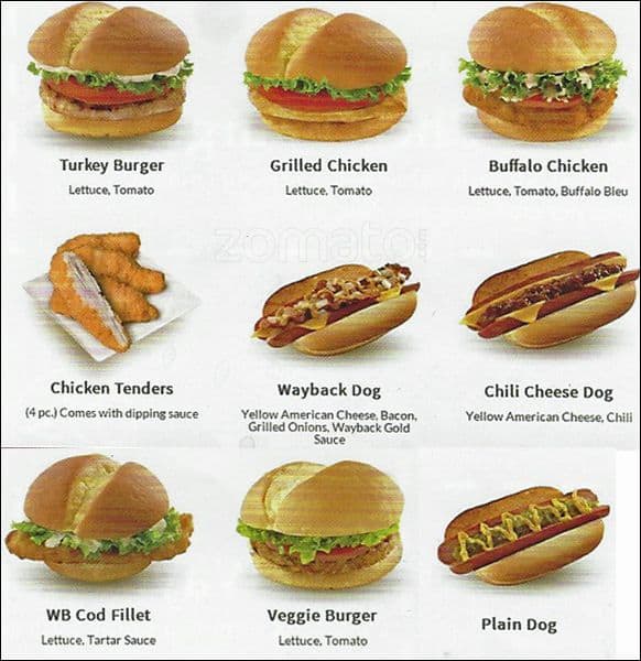 Menu at wayback burgers restaurant milpitas