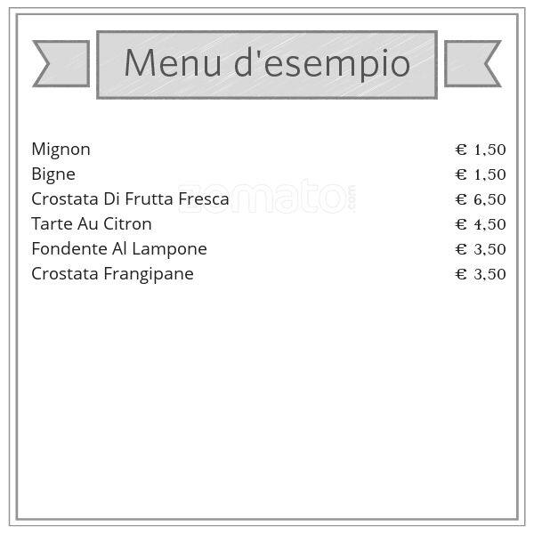 Menu di C'era Una Torta 