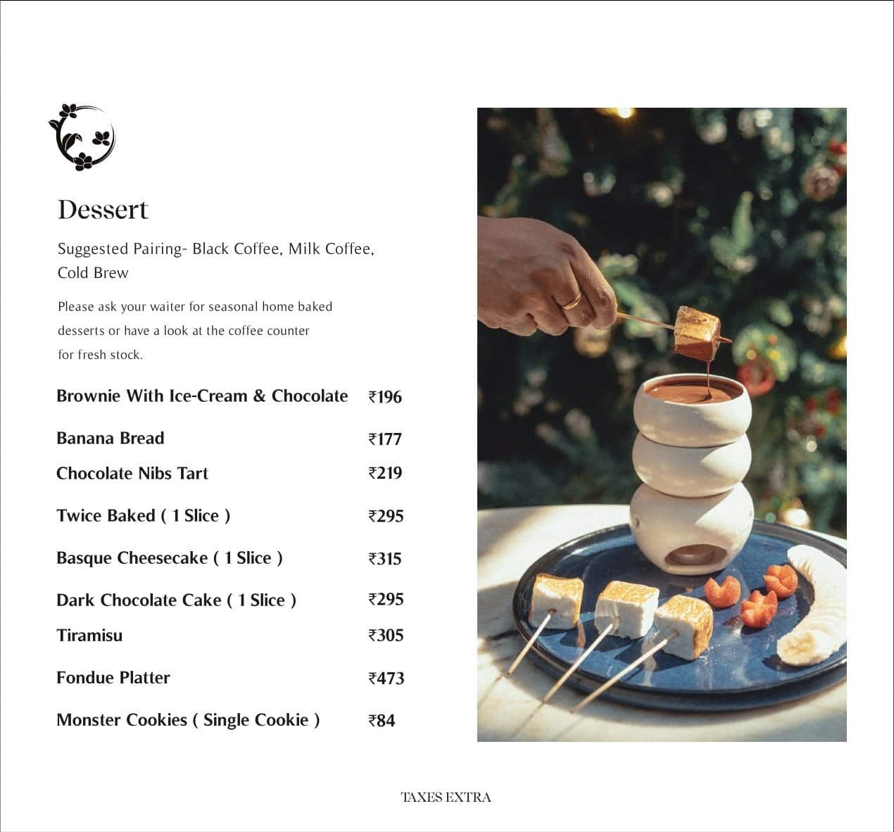 Roastery coffee house ! Kolkata menu
