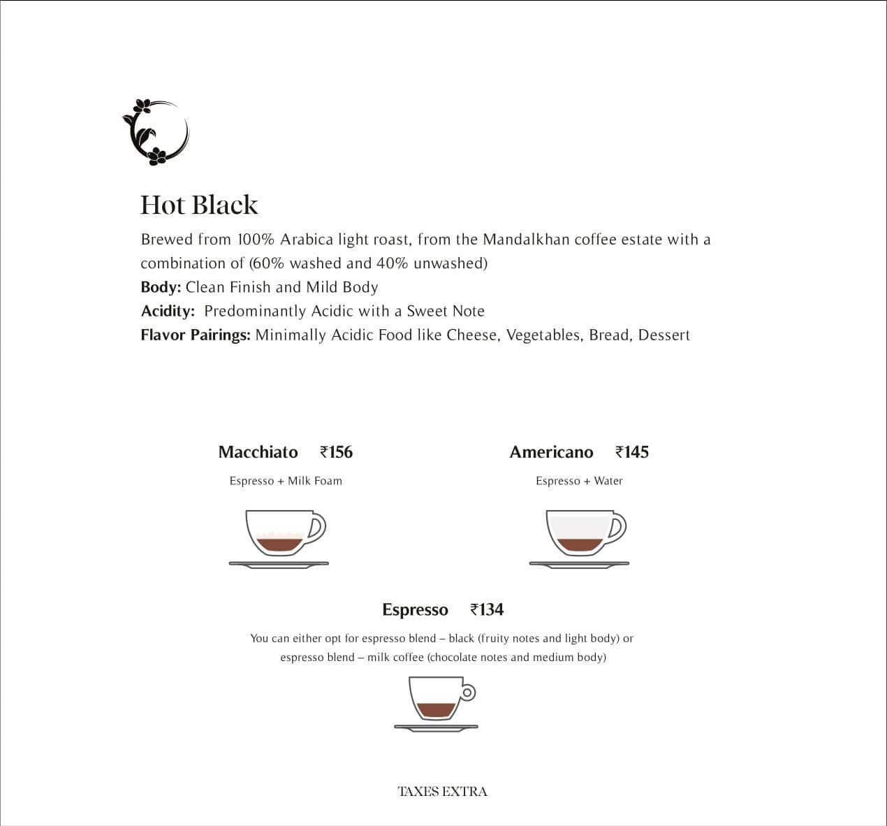 Roastery coffee house ! Kolkata menu
