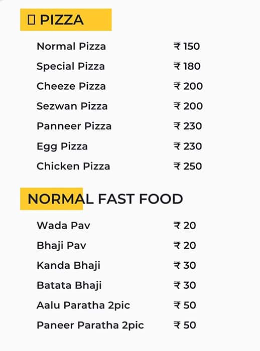 Menu of Abhi's Food, Kandivali East, Mumbai