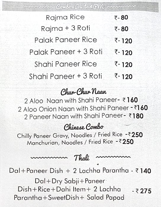Veggie’s Kitchen menu