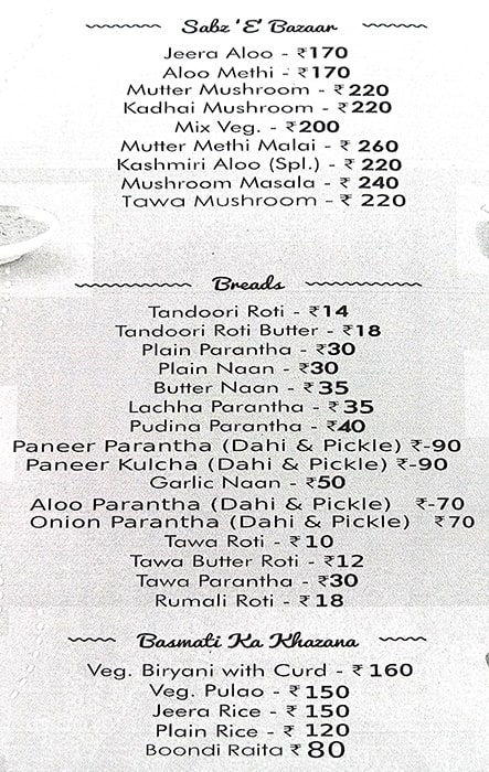 Veggie’s Kitchen menu