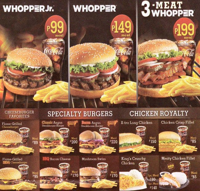 Burger King Menu, Menu for Burger King, Fairview, Quezon ...