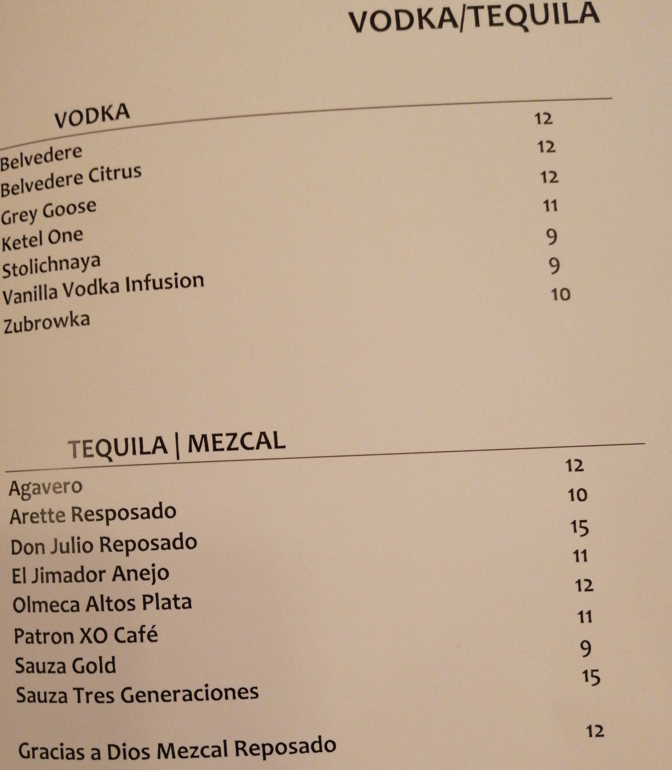 Menu at My Bar, Auckland, 12 Durham St E