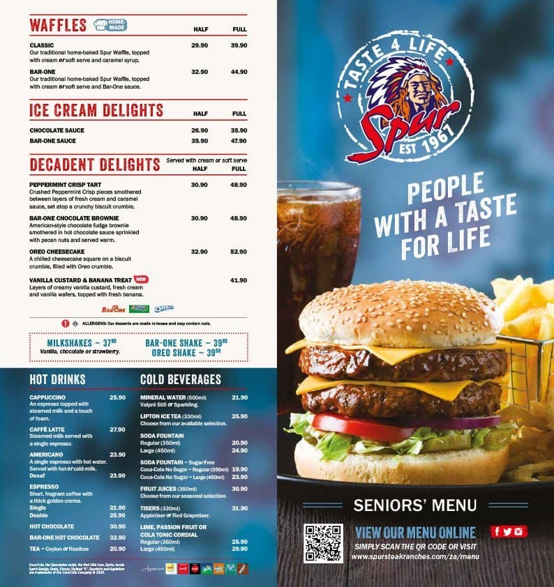 Menu At Santa Fe Spur Steak Ranch Bbq Oudtshoorn