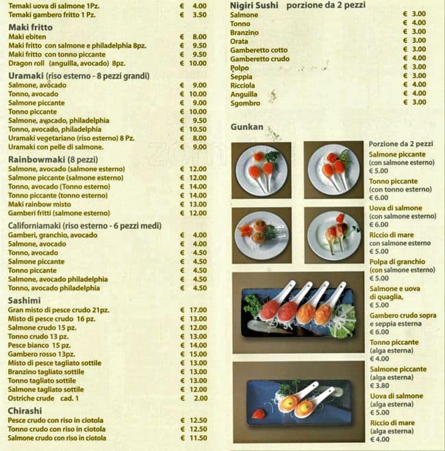 Menu di Tsuru - Sushi All'Osteria 
