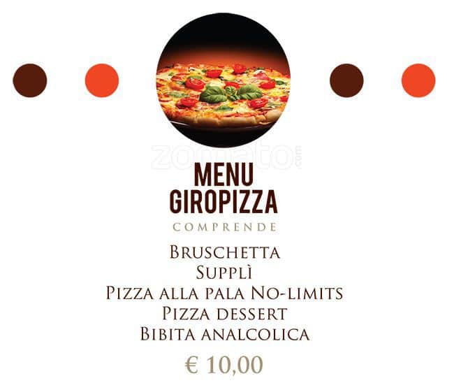 Menu at Giropizza pizzeria, Rome, Via Urbano VIII 16/C