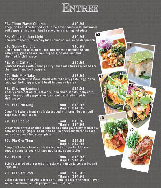 Zab Thai Restaurant Menu Menu For Zab Thai Restaurant Everett