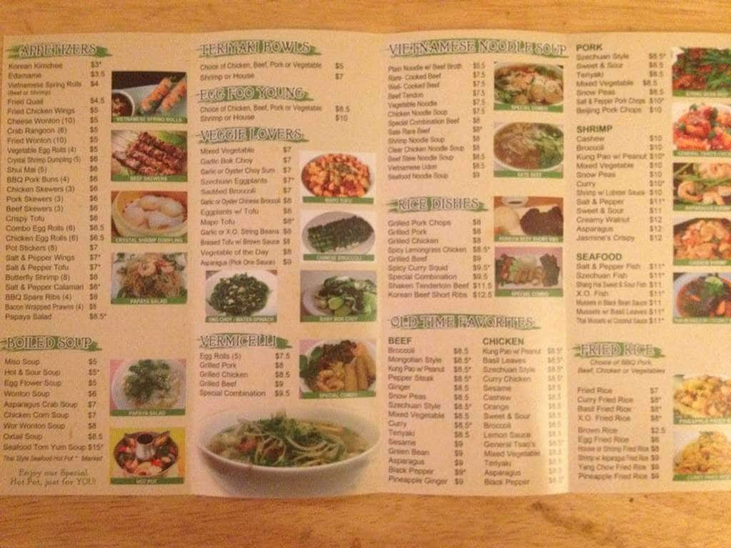 Asian Cuisine Menu 106