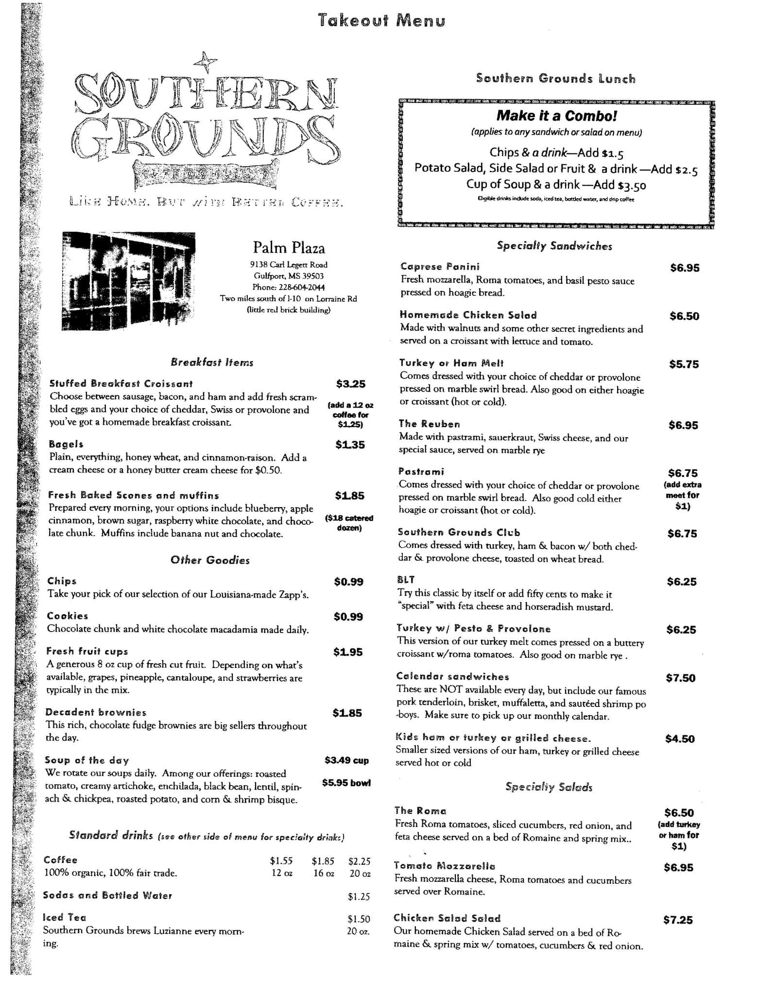 Southern Grounds Coffeehouse Menü Urbanspoon/Zomato