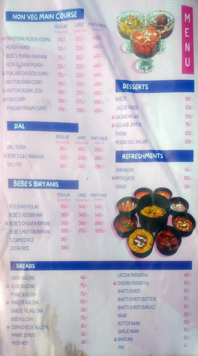 Bebe Di Rasoi - Punjabi menu
